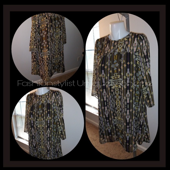 Coffee Multi-Color Brown Tunic/Dress - Picture 7 of 12